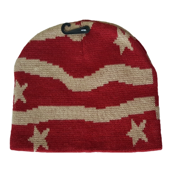 Hat Knit Winter Rugged Wear NWT One Size Red and Cream - Picture 2 of 3